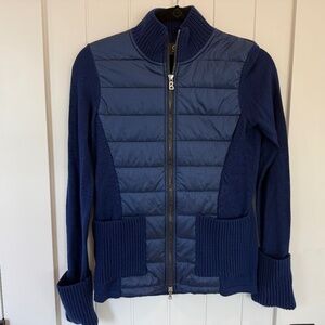 BOGNER ZIP UP SWEATER, NAVY, 34